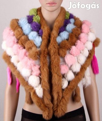 Új színes nyúlszőr bogyós stóla vállkendő sál
