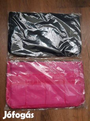 Új szuper praktikus sok zsebes női smink táska neszeszer pink/fekete