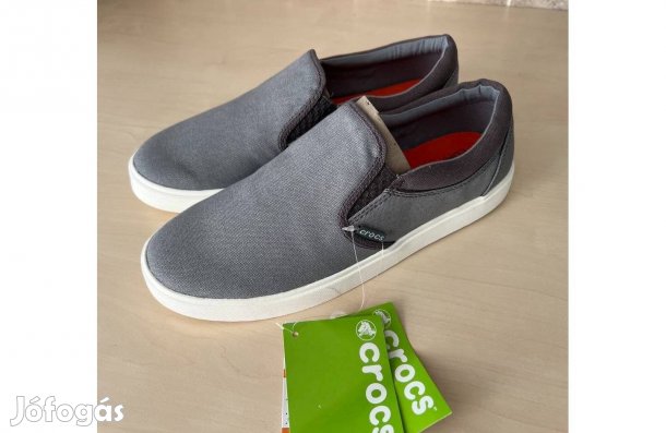 Új szürke Crocs vászon sneaker cipő 42 méret, Dupla komfortos belsővel