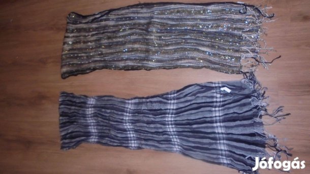 Új szürke csíkos női vagy férfi / uniszex sál