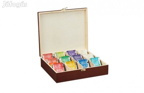 Új teadoboz, tea tartó doboz, valódi fából készült