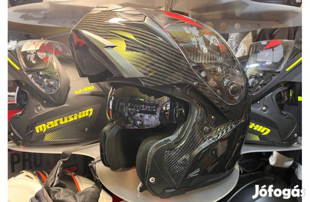 Új tesztgyőztes Japán Marushin Carbon felnyitható sisak akció