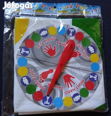 Új twister tárasjáték, zacskós változat, pörgettyűvel