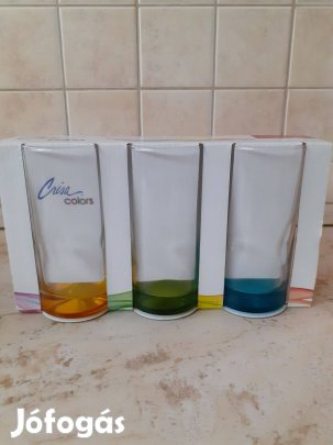 Új üdítős/vizes színes pohárkészlet 3 db-os