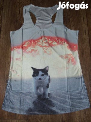 Új ujjatlan birkózó stílusú trikó - 3 féle - tigris, oroszlán, cica