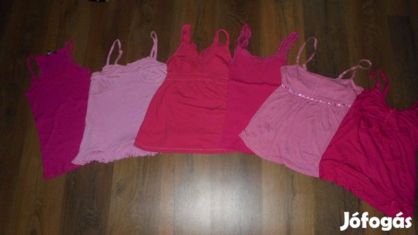Új újszerű női vékony pántos top trikó pink rózsaszín többféle XS - S