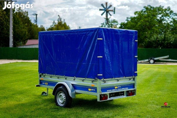 Új utánfutó (230x130cm) ponyva szettel - Szegeden - bruttó 618.000 Ft