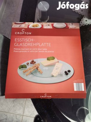 Új üveg forgótálca, kínáló tál