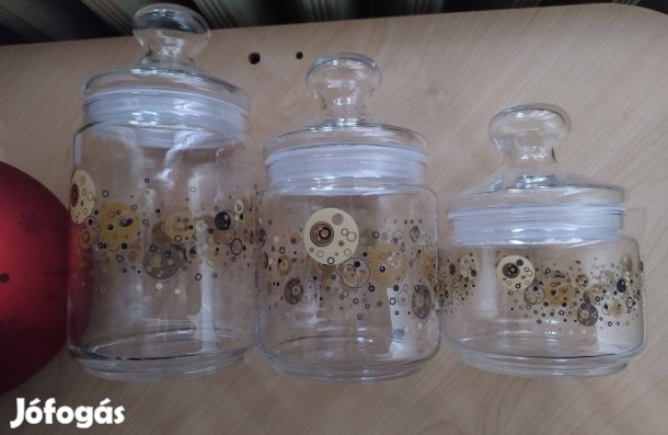 Új üveg tároló szett eladó