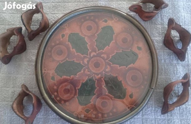 Új üveglapos bőrtálca eladó