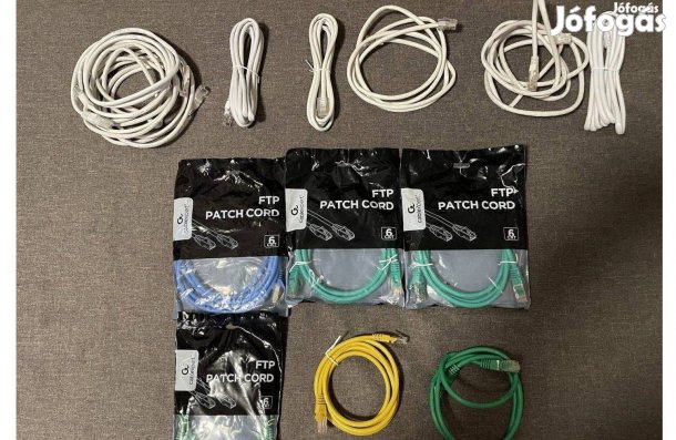 Új vagy alig használt utp hálózati kábel 12db Cat5-6 eladó egyben!