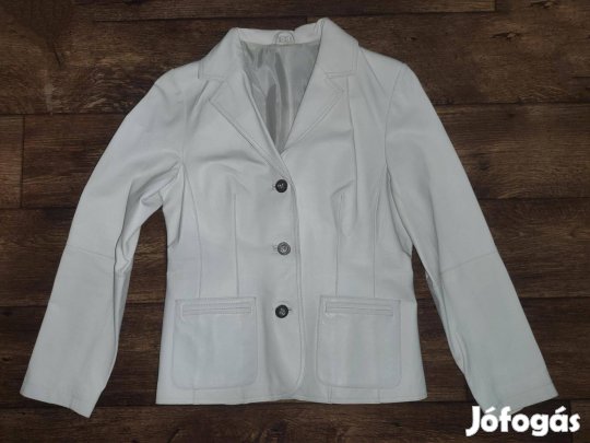Új valódi bőrkabát bőr kabát - fehér blézer