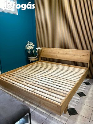 Új valódi fa ágykeret ágy ágyrács franciaágy 200x200 cm