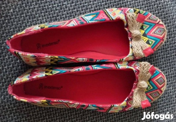 Új vidám színes vászon, In Extenso kényelmes balerina cipő Akció % 39