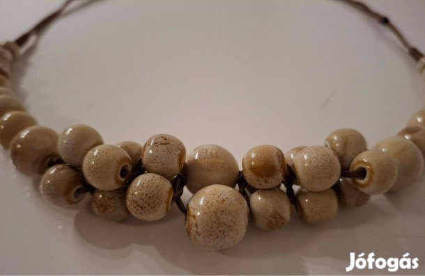 Új vintage stílusú kerámia gyöngyös nyaklánc