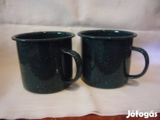 Új zöld színű zománc bögrék párban egyben 0,5 l-es