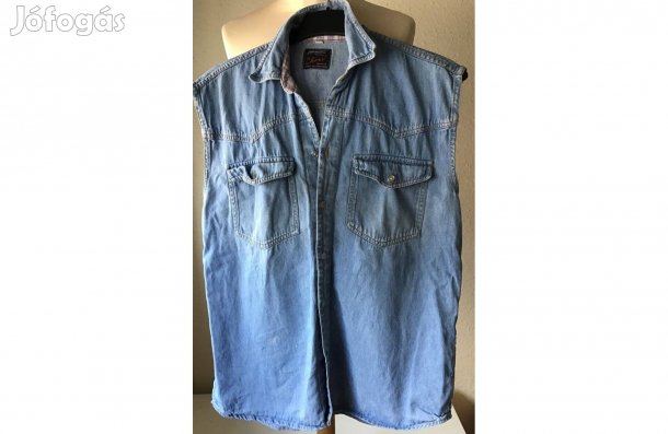 Ujjatlan, olasz, férfi farmer ing. (152)-es 110 cm mellbőség