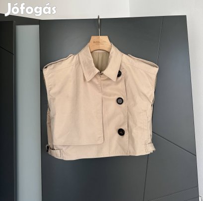 Ujjatlan bézs trench mellény