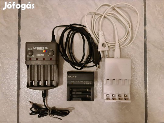 Újratölthető akkumulátor ceruza elem töltő és hálózati adapter 3 db