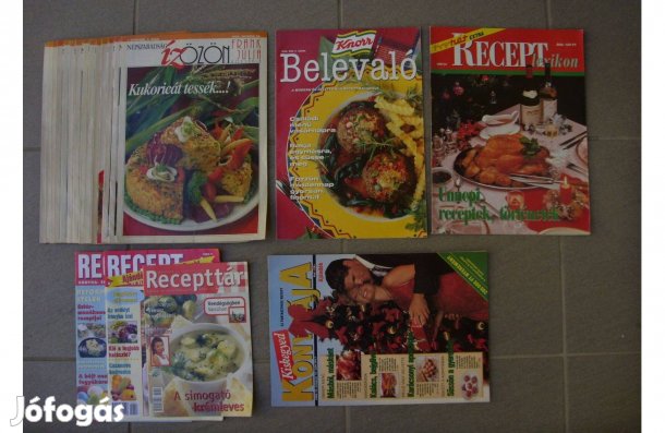Újságok gasztronómiai mellékletei, 20 db