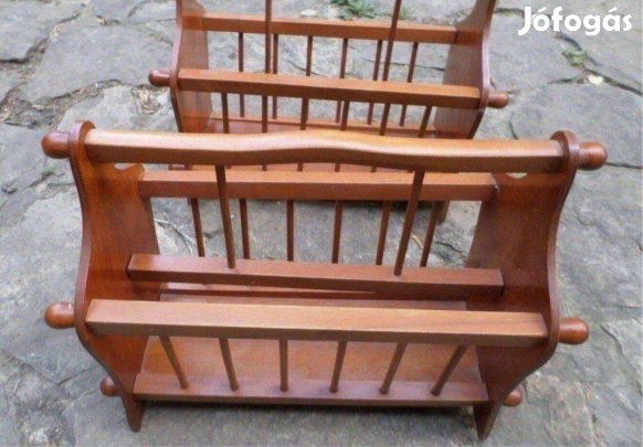 Újságtartó fa polc újszerű