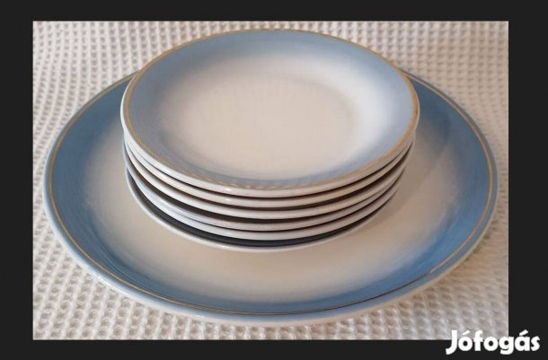 Újszerű 7 Darabos Szép Porcelán Süteményes Készlet / Szett