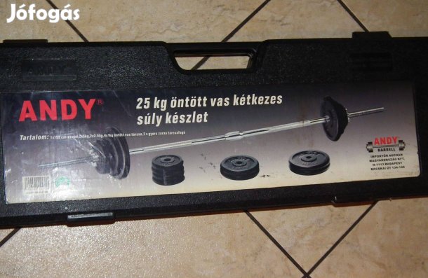 Újszerű Andy dobozos öntöttvas súly készlet kétkezes súlyzó szett