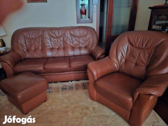 Újszerű Bőrgarnitúra