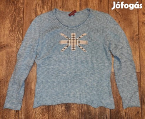 Újszerű Burberry kék cirmos pulóver - 44