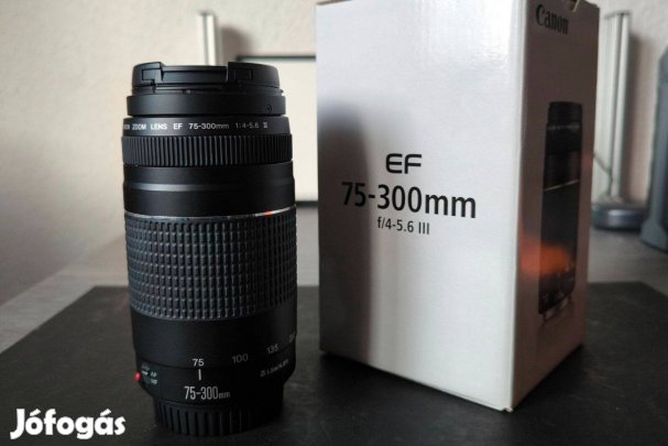 Újszerű Canon EF 75-300mm objektív, Szállítás egyeztetés után!