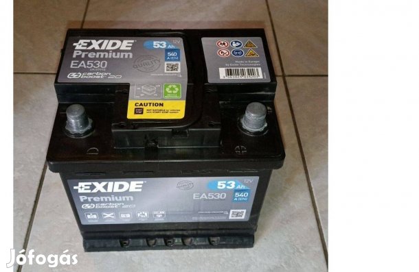 Újszerű Exide prémium 53Ah Tesztelhető akku 540A szállítás akkumulátor