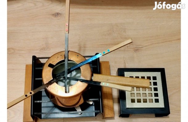 Újszerű Fondue készlet, vörösréz