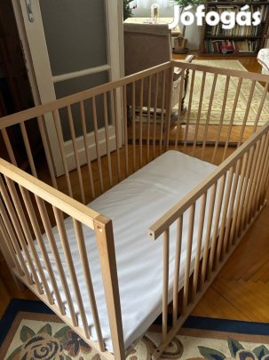 Újszerű Ikea Sniglar rácsos ágy + Pelleplutt matrac