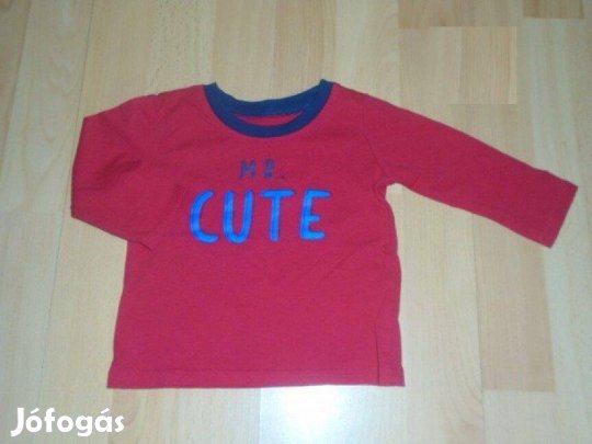 Újszerű Mr. Cute feliratos hosszú ujjú felső 6-9 hó (méret 74)