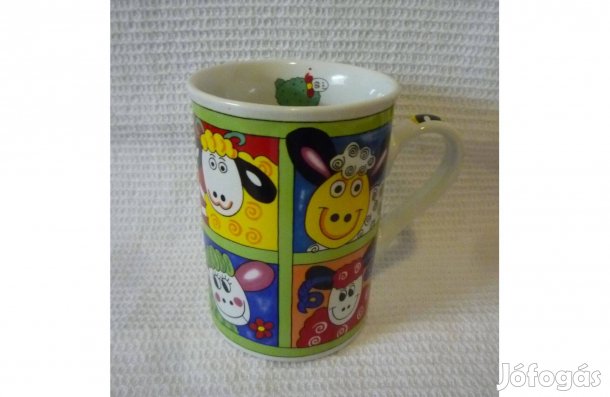 Újszerű Német porcelán bárányos bögre 3 dl-es