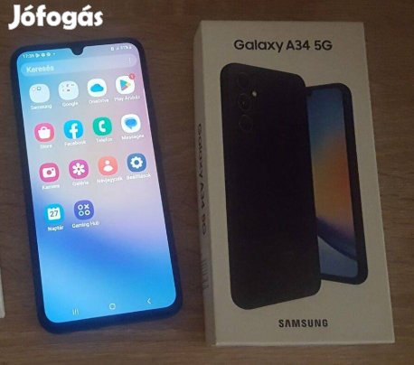 Újszerű Samsung Galaxy A34 5G 128GB 6GB RAM + ajándékok! Kártyafüggetl