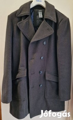 Újszerű Svájci férfi gyapjú téli 3/4es kabát 50es elegáns olivazöld