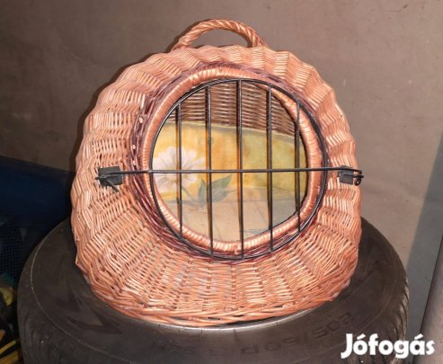 Újszerű Vidaxl fűzfa macskaszállító kosár 60x45x45cm