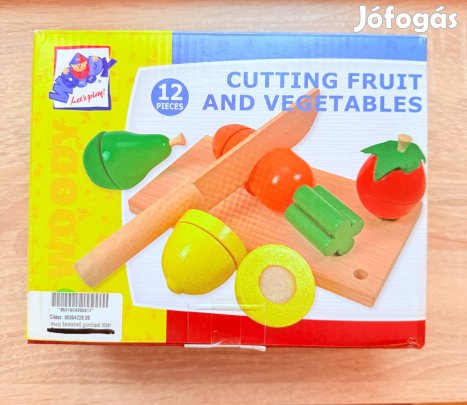 Újszerű Woody szeletelhető fa zöldségek, gyümölcsök