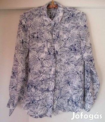 Újszerű "H&M" Divatos Kék Virágos Női Ing / Blúz (34 méret)