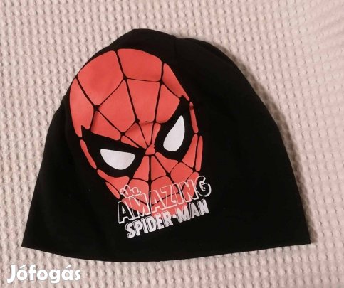 Újszerű "H&M" Marvel Pókember Mintás Fekete Fiú Dzsörzésapka