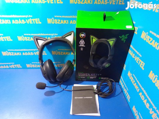 Újszerű! Razer Kraken Kitty V2 Fejhallgató jótállással g
