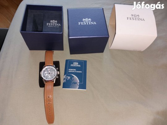 Újszerű, dobozos Festina F2027/4 chronograph férfi karóra világoskék