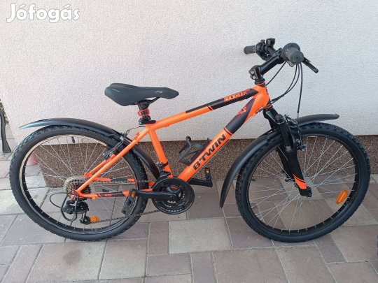 Újszerű, felszerelt 24" Btwin gyerek kerékpár bicikli Decathlon