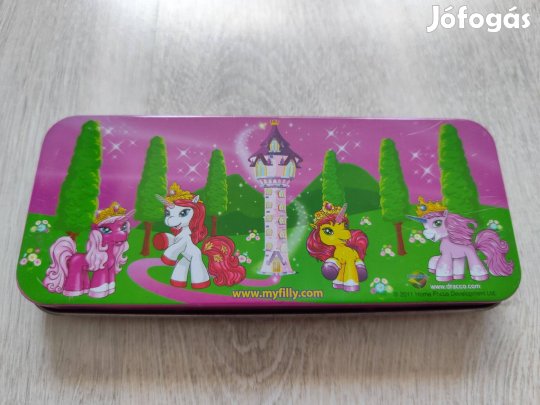 Újszerű, hibátlan Filly póni mintás fém tolltartó. tároló doboz