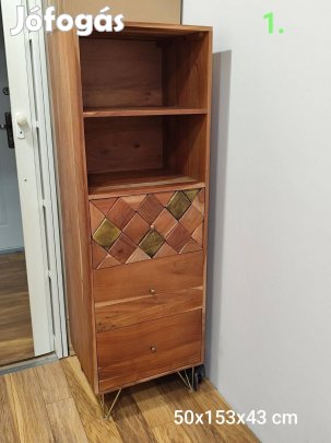 Újszerű, hibátlan állapotban fa szekrény Eladó! Szettben olcsóbb! 155