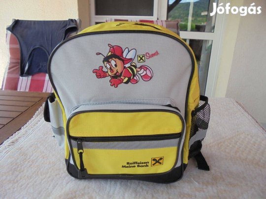 Újszerű cipzáros ovis, kisiskolás hátizsák méhecskés táska