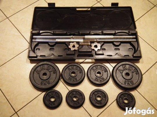 Újszerű dobozos kétkezes súlyzó szett öntött vas súly készlet
