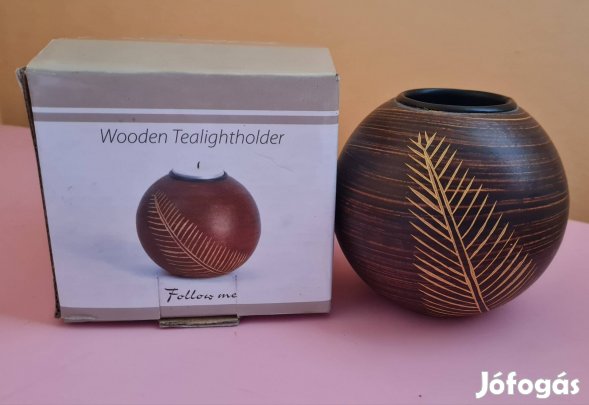 Újszerű fa mécsestartó