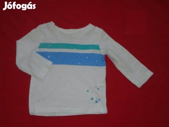 Újszerű fehér és kék hosszú ujjú felső 3-6 hó (méret 68)